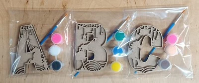 RICHARDS CRAFTS Kit pittura lettere tema unicorno 3D MDF / bomboniere