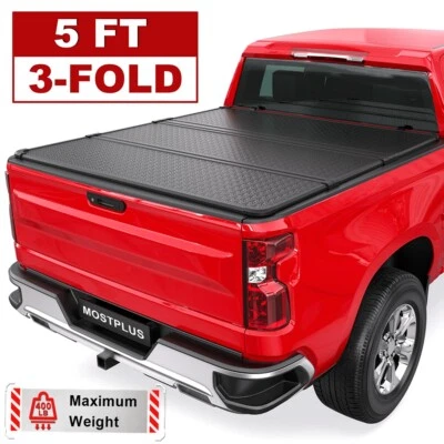 5FT 3 Fold Hard Truck Bed Tonneau Cover For 2004-2014 GMC Canyon Chevry Colorado Foto 1 de 4