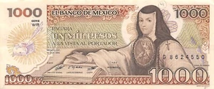 Mexico 1000 Pesos 30.10.1984 Series WR Prefix G Circulated Banknote MPCS - Picture 1 of 2