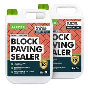Jarder Block Paving Sealer Sandstone Patio Sealant Protect Oil Weatherproof 2x5L - Picture 1 of 5