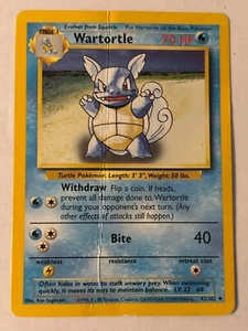 Pokémon TCG 1999 WOTC 42/102 Wartortle HP creasing .T51 - Picture 1 of 2