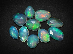 AAA+ Natural Welo Fire Opal Rose Cut Faceted loose gemstone 4.40Crt 10pcs lot#29 - Picture 1 of 4