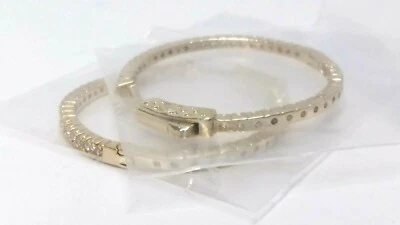 СЕРЬГИ-КОЛЬЦА CKJ ИЗ ЖЕЛТОГО ЗОЛОТА С ПОКРЫТИЕМ НАИЗНАНКУ 2,5 КАРАТА КАЖДЫЙ ФИАНИТ 1,15 ДЮЙМА - Изображение 1 из 4