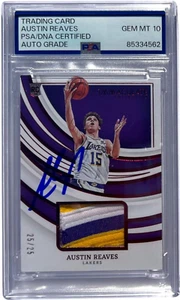 AUSTIN REAVES SIGNED 2021-22 PANINI IMMACULATE PATCH AUTO LAKERS CARD PSA/DNA - Picture 1 of 2
