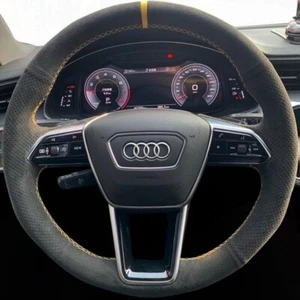 Cubierta personalizada para volante de coche gamuza suave para Audi A6 (C8) Avant Allroad A7 - Imagen 1 de 6