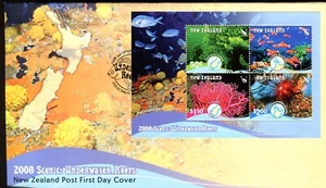 2008 New Zealand Underwater Reef (Mini Sheet) FDC - Picture 1 of 2