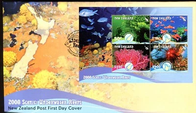2008 New Zealand Underwater Reef (Mini Sheet) FDC - Image 1 of 2