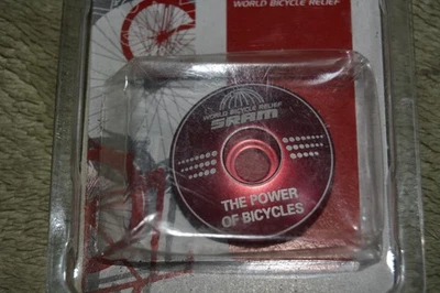 Sram AM WBR Stem Top Cap Red "THE POWER OF BICYCLES" NEW ~ FREE SHIPPING USA! - Image 1 of 3