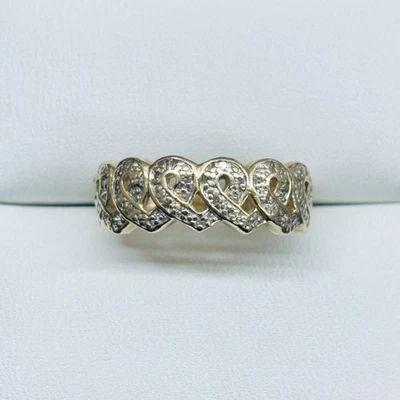 14k Yellow Gold Diamond Bow Braided Knot Eternity Pave Twisted Ring Size 6.5 - Image 1 of 4