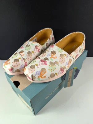 Новый в коробке Tom's плоскостях туфли размер 7 Alpargata натуральный пустыни оазис золото пастель печать - Изображение 1 из 4