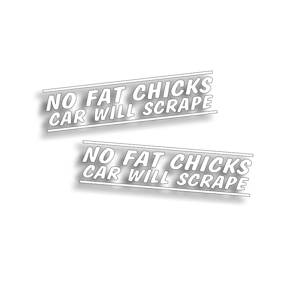 2X Decalque Sem Gordo Carro Vai Raspar Lowrider Cilindro Hidráulico Carro Abaixado W - Imagem 1 de 1