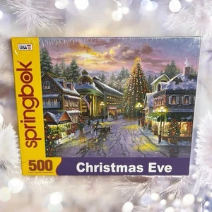 Springbock Heiligabend 500 Stck. Winter Dorf Puzzle 18" x 23,5" VERSIEGELT Hergestellt in den USA - Bild 1 von 5