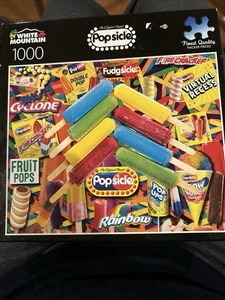 used COMPLETE 2021 White Mountain 1000 jigsaw puzzle POPSICLE sm pcs. black box - Picture 1 of 1