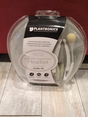 Plantronics Foldable Stereo Mac Headset Audio 85. (Analog Or Digital) - White - Image 1 of 2