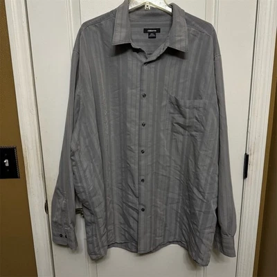 Camisa abotonada manga larga gris a rayas 3XLT Liz Claiborne para hombre Foto 1 de 4