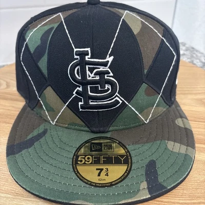 St. Louis Cardinals New Era 59FIFTY Fitted Hat Cap Camo Black Size 7 3/4 MLB - Image 1 of 4