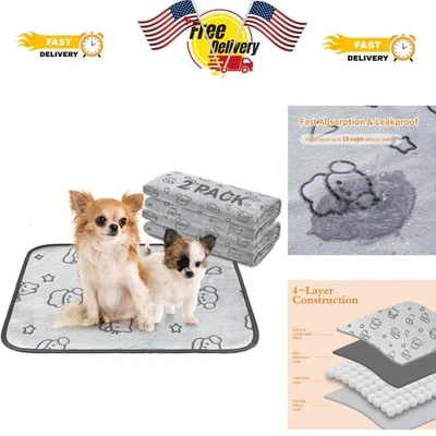 Almohadillas reutilizables de lujo para perros, paquete de 2 alfombrillas antideslizantes lavables para orinar, 18x24 - a prueba de fugas Foto 1 de 4