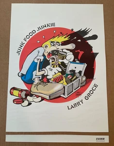 VINTAGE ORIGINAL LARRY GROCE JUNK FOOD JUNKIE RICK GRIFFIN CURB RECORDS POSTER - Picture 1 of 6