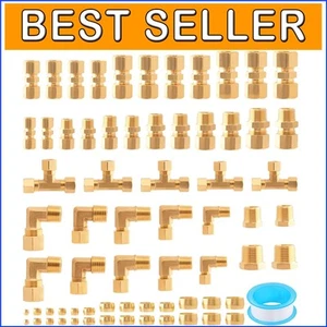 Durable 68 pcs Brass Fittings Kit - NPT Thread Connectors for Trucks & Trailers - Picture 1 of 9