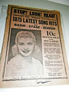 #43-STOP! LOOK! READ! 1930's Hit Songs Magazine Latest Song Hits-Ginger Rogers - Picture 1 of 5