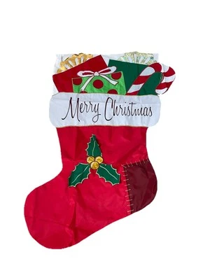 Bandera Medias Feliz Navidad Vacaciones 24x42 GRAN BANDERA ROJA PATIO Foto 1 de 4