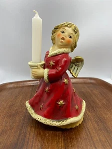 1966 Goebel W. Germany Angel Music Box – SACRART – Red Robe w/ Candle – 16cm - Bild 1 von 8