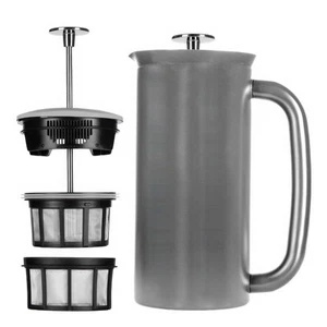 P7 French Press Coffee Maker - Double-Walled Stainless Steel Insulated with M... - Picture 1 of 7