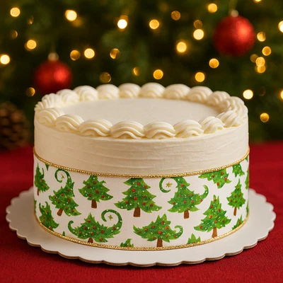 Green White Gold Christmas Tree Ribbon 2m – Glitter Hessian Xmas Bows & Crafts - Image 1 of 4