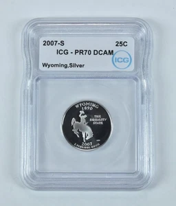 2007-S State Quarter Wyoming Silver PR70 DCAM ICG *0072 - Picture 1 of 5