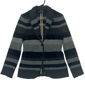 rag & bone Damen 100% Wolle Blazer mittelgroß gestreift grau schwarz Strickpullover - Bild 1 von 12