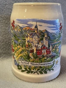Vintage SOHM Schlob Neuschwanstein German Beer Stein .5L Salt Glazed 5" Tall EUC - Picture 1 of 24