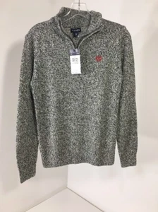 CHAPS BOYS 1/4 ZIP PULLOVER  BLACK TWIST LARGE NWT $45 - Picture 1 of 6