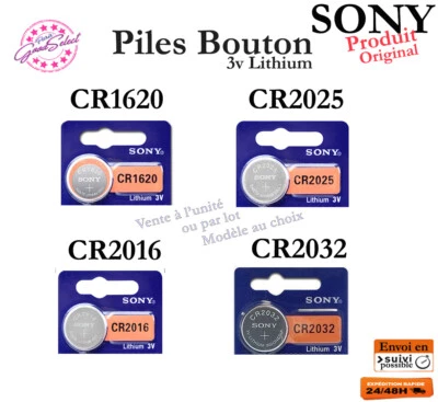 Piles Bouton SONY CR1620 CR2016 CR2025 CR2032 -Sous Blister- Haute Qualité - Photo 1/3