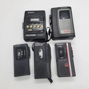 Set Of 5 Craig Sony Walkman Cassette Players Tcm-86v Wm-fx20 M-405 M-12 PARTS - Picture 1 of 14