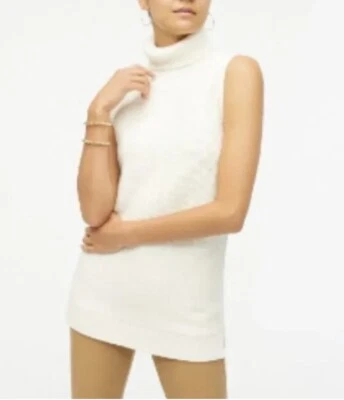 Suéter tanque J.Crew tamanho L branco creme gola alta - Imagem 1 de 4