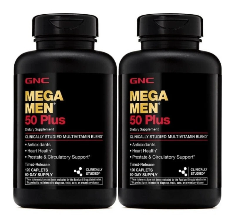 2PK GNC Mega Men 50 Plus Multivitamin 2X120CT Boosts Immunity EX08/2026 SEALED - Image 1 of 4