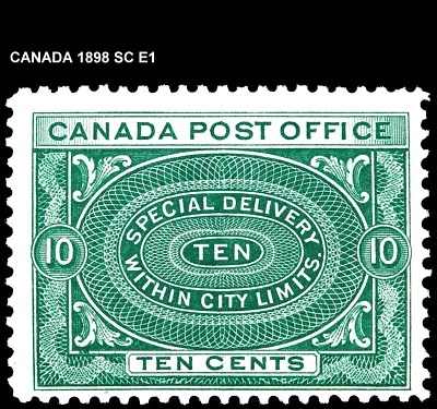 CANADA 1898 SC E1 SPECIAL DELIVERY BLUE GREEN 10¢ MNH OG VERY F/VF - Image 1 of 2