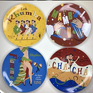 Pottery Barn „The Dance!“ Teller 4er Set Cha Cha, Flamenco, Mambo, Rhumba - Bild 1 von 10