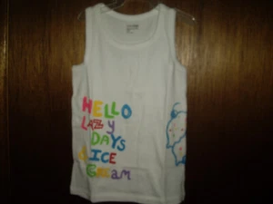 NEW Girls Size 5yrs Baby Gap Playtime Favorites White Tank Top Ice Cream TWINS - Picture 1 of 3
