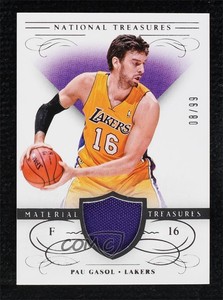 2013-14 Panini National Treasures Material Treasures /99 Pau Gasol #59 HOF