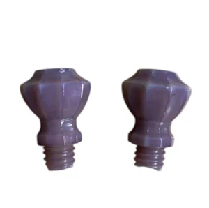 Antike lila Milchglas Strumpfhalter Stil Gewinde Knöpfe zieht EINZELN Vintage Zug - Bild 1 von 5