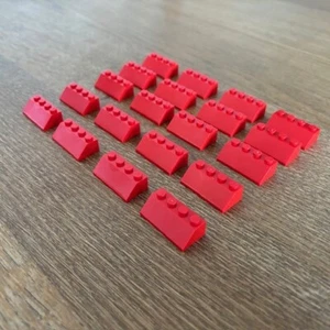 LEGO 2x4 Roof Tile 45 degrees slope (part 3037) 20 pieces, RED, FREE UK Postage - Picture 1 of 2