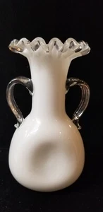 Vintage Hand Blown white Milk Glass Vase from  Czechoslovakian   RARE - Picture 1 of 12