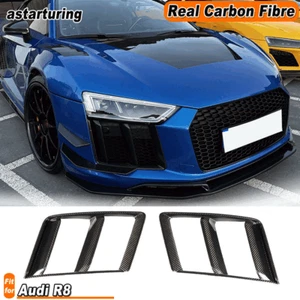 Fit for Audi R8 2016-2018 DRY CARBON Front Side Air Vent Covers Trim Grille Fins - Bild 1 von 16