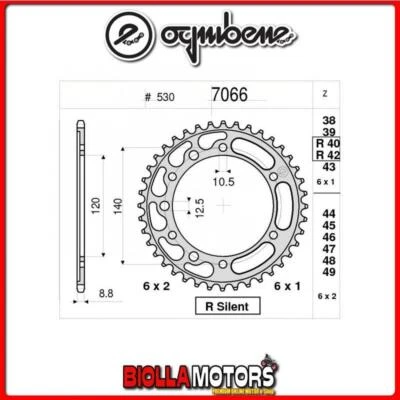 367066R42 CORONA TRASMISSIONE 42 PASSO 530 SUZUKI GSX-R 1300 Hayabusa 2002- 1300 Foto 1 de 4