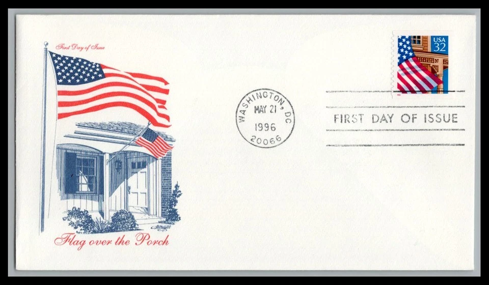 US FDC # 2921. 32c Flag over Porch Artmaster   1995, 9p2983 - Image 1 of 1