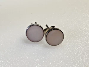 Vintage Sterling Silver 925 Earrings Studs Pink Stone 1.20g - Picture 1 of 8