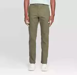 Mens Hennepin skinny fit Chino Pants Goodfellow & Co Green - Picture 1 of 1