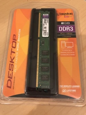 Kingston PC3-10600 2 GB DIMM 1333 MHz DDR3 SDRAM Memory (KVR1333D3/2GR) - Image 1 of 2