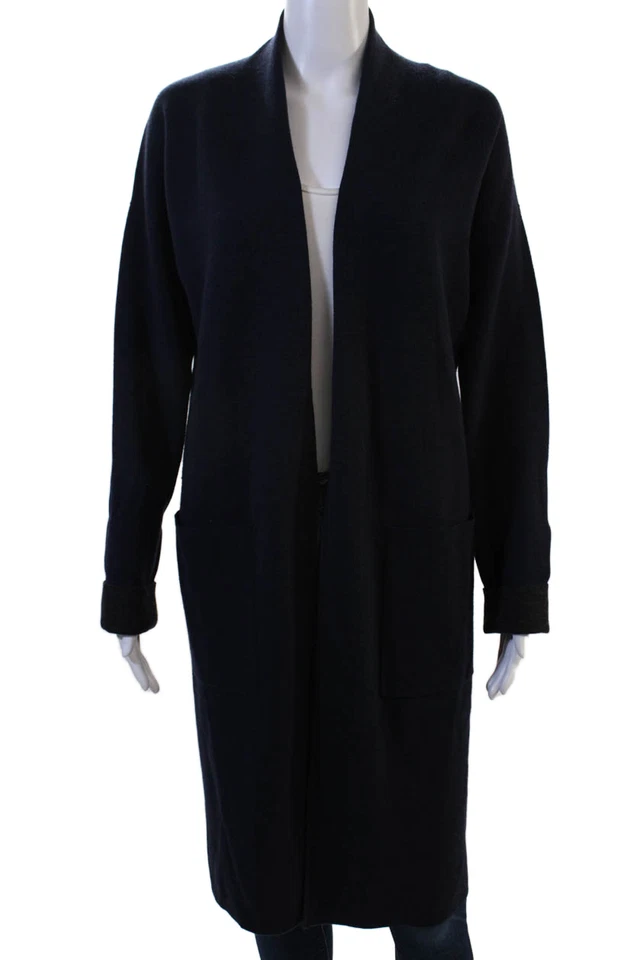 Theory Unisex Cardigan Dark Blue Wool Blend Long Sleeve Solid Size PP - Image 1 of 4